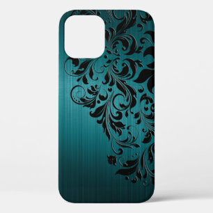 Metaalblauw-groen geborsteld aluminium & zwarte ka Case-Mate iPhone case