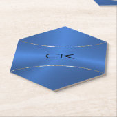 Metaalblauw met zilveraccentpapier onderzetter (Schuin)