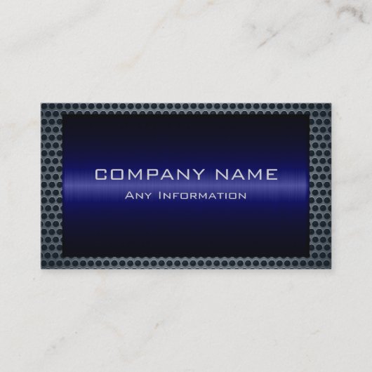 Metaalblauw Roestvrij Grijs Staalgat Kijk Visitekaartje (Voorkant)