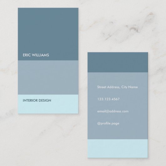 Metaalblauw scheert elegant modern minimalisme visitekaartje (Voorkant / Achterkant)