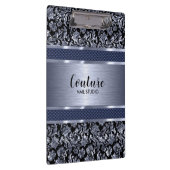 Metaalblauwe lichtblauwe dampen en geborsteld staa klembord (Rechts)