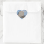 Metaalblauwe luchten hart sticker (Tas)