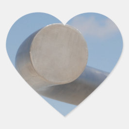 Metaalblauwe luchten hart sticker
