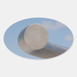 Metaalblauwe luchten ovale sticker
