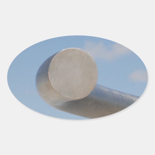 Metaalblauwe luchten ovale sticker (Voorkant)