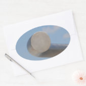 Metaalblauwe luchten ovale sticker (Envelop)