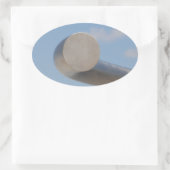 Metaalblauwe luchten ovale sticker (Tas)