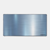 Metaalblauwe textuur minimalistisch, monogram bureaumat (Voorkant)