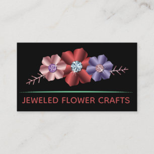 Metaalbloemen en Logo van Rhinestone Visitekaartje
