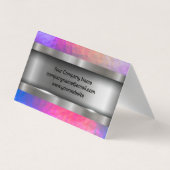 Metaalborstel | Achtergrond kleurige textuur Visitekaartje (Achterkant)