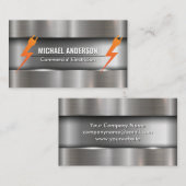 Metaalborstel | Elektrische stekker Logo Visitekaartje (Voorkant / Achterkant)