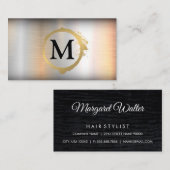 Metaalborstel | Monogram goudkleuring Visitekaartje (Voorkant / Achterkant)