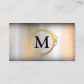 Metaalborstel | Monogram goudkleuring Visitekaartje (Voorkant)