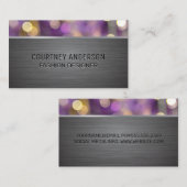 Metaalborstel | Paarse Bokeh-lichten Visitekaartje (Voorkant / Achterkant)