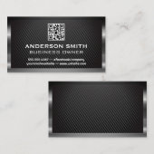 Metaalborstel | QR-code | Koolstofvezel Visitekaartje (Voorkant / Achterkant)