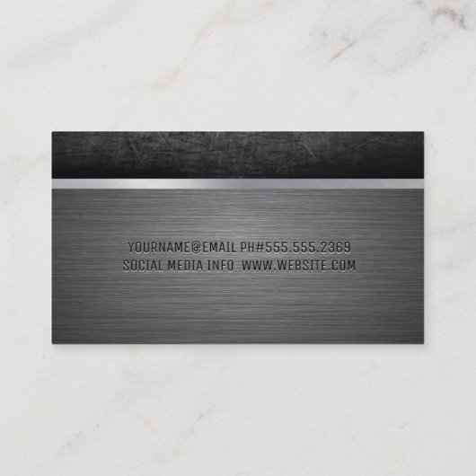 Metaalborstel | Scratering van metalen Visitekaartje (Achterkant)