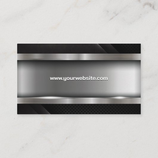 Metaalborstel | Zwarte sierpanelen Visitekaartje (Achterkant)