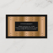 Metaalbrons met klinknagels | Zwarte rand Visitekaartje (Achterkant)