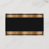 Metaalbrons met klinknagels | Zwarte rand Visitekaartje (Achterkant)