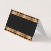Metaalbrons met klinknagels | Zwarte rand Visitekaartje (Achterkant)