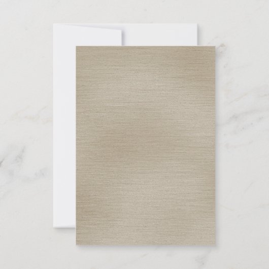 METAALBRONZEN GLITTER WITTE BLOEMEN CUSTOM RSVP (Achterkant)