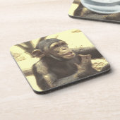 metaalchimp bier onderzetter (Linkerzijde)