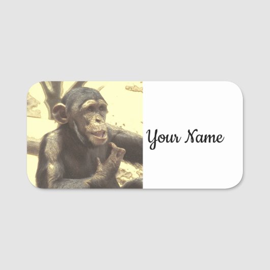 metaalchimp naamplaatje (Voorkant)