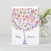 Metaalcirkelboom Aangepaste Baby shower-uitnodigin Kaart (Staand voorkant)