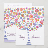 Metaalcirkelboom Aangepaste Baby shower-uitnodigin Kaart (Voorkant / Achterkant)