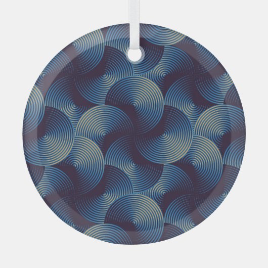 Metaalcirkels optische illusie, naadloos patroon glas ornament (Voorkant)