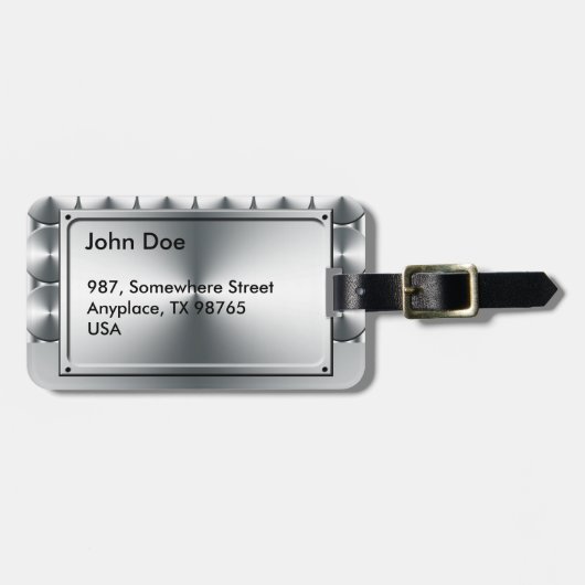 Metaalcirkels patroon bagagelabel (Voorkant horizontaal)