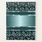 Metaaldamp en geborstelde aluminium blauwe tinten planner (Achterkant)