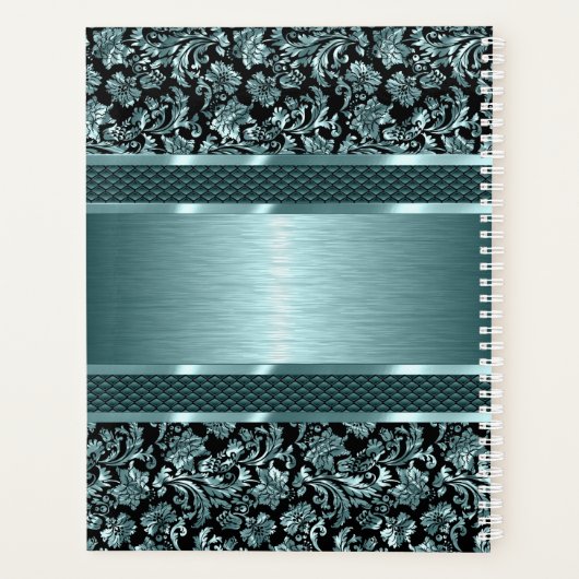 Metaaldamp en geborstelde aluminium blauwe tinten planner (Achterkant)