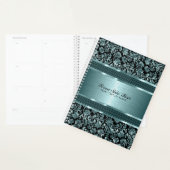 Metaaldamp en geborstelde aluminium blauwe tinten planner (Display)