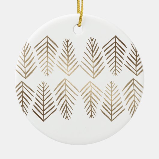 Metaaldenbomen - goud keramisch ornament (Voorkant)