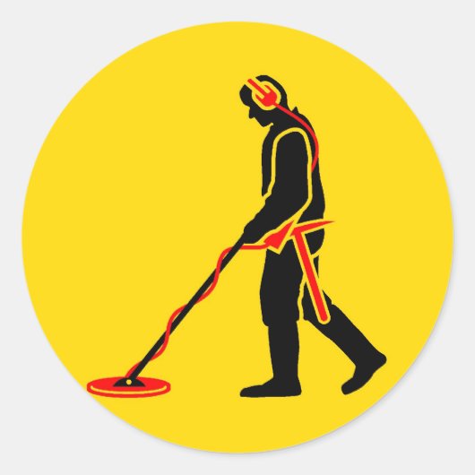 Metaaldetectie Ronde Sticker (Voorkant)