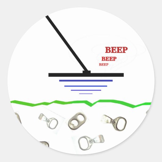 Metaaldetectie Ronde Sticker (Voorkant)