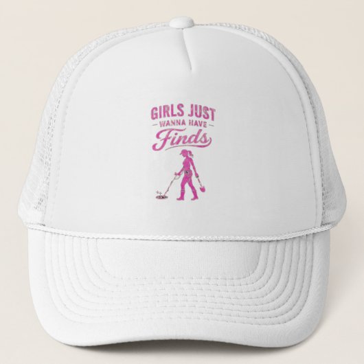 Metaaldetectie Roze Dame Trucker Pet (Voorkant)