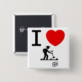 Metaaldetectie Vierkante Button 5,1 Cm (Voorkant /achterkant)