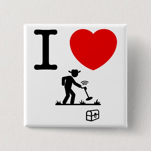 Metaaldetectie Vierkante Button 5,1 Cm (Voorkant)