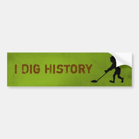 Metaaldetector Dig Geschiedenis Silhouet Bumpersticker (Voorkant)