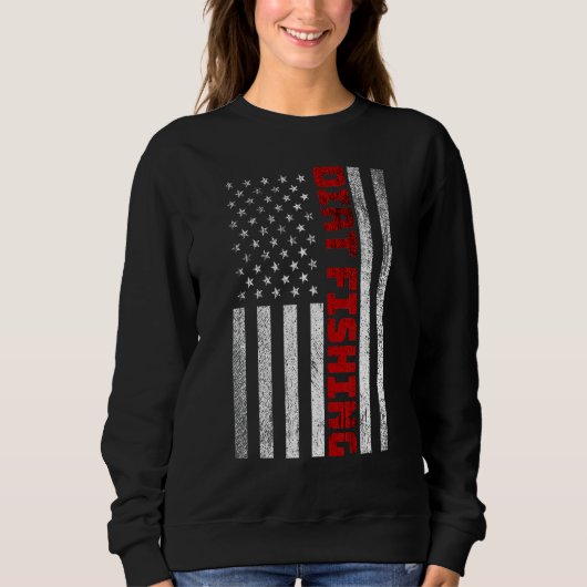 Metaaldetector Modder Vissen Amerikaanse Vlag Trui (Voorkant)