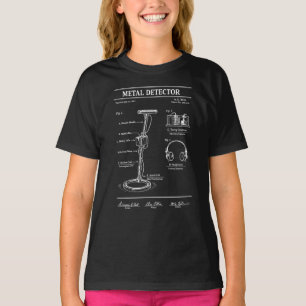 metaaldetector octrooi blauwdruk t-shirt