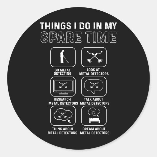Metaaldetector. Relic Hunting. metaaldetectie Ronde Sticker (Voorkant)