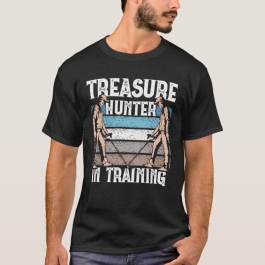Metaaldetector voor beginnende schatjagers die vui t-shirt (Voorkant)