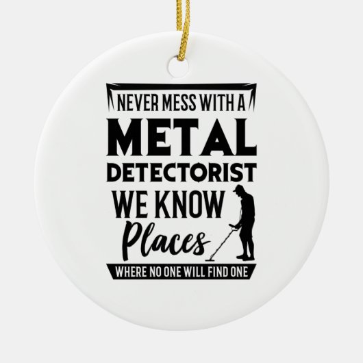 Metaaldetectorist Keramisch Ornament (Voorkant)