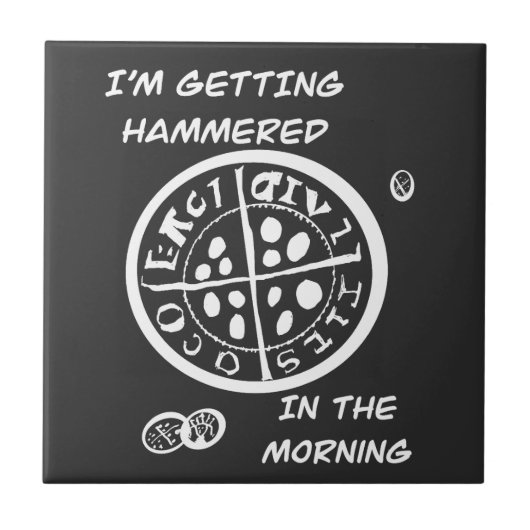 Metaaldetectorist  tegeltje (Voorkant)