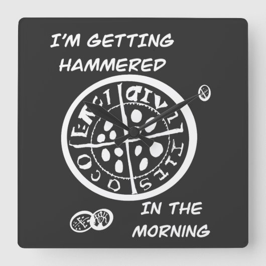  Metaaldetectorist  Vierkante Klok (Voorkant)