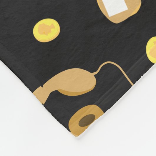 metaaldetectorpatroon fleece deken (Hoek)