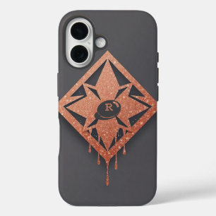 metaaldiamant van Roos iPhone 16 Hoesje